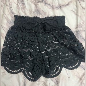 Black Lace Cover Up Shorts